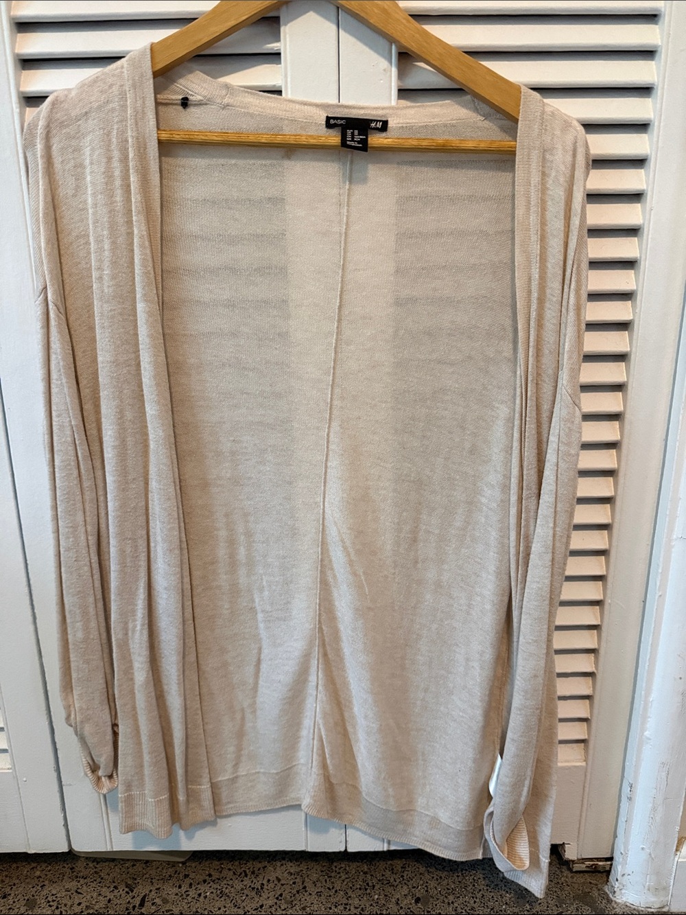 H&M Light Beige Open Front Women's Cardigan